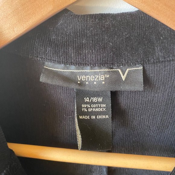 Venezia corduroy jacket black 2 buttons relaxed fit Plus women 14/16W - Picture 5 of 7